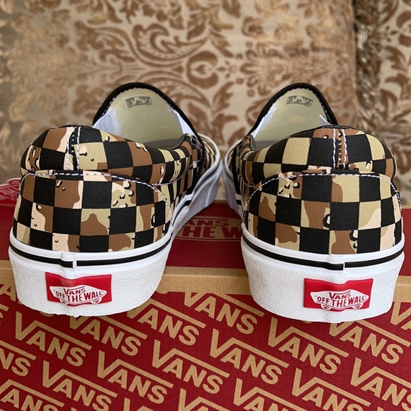 Vans Classic Slip-On Checkerboard Cmdsrt/Trwht WMN - Picture 14 of 16